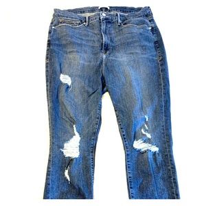 GOOD AMERICAN high-waisted distressed jeans